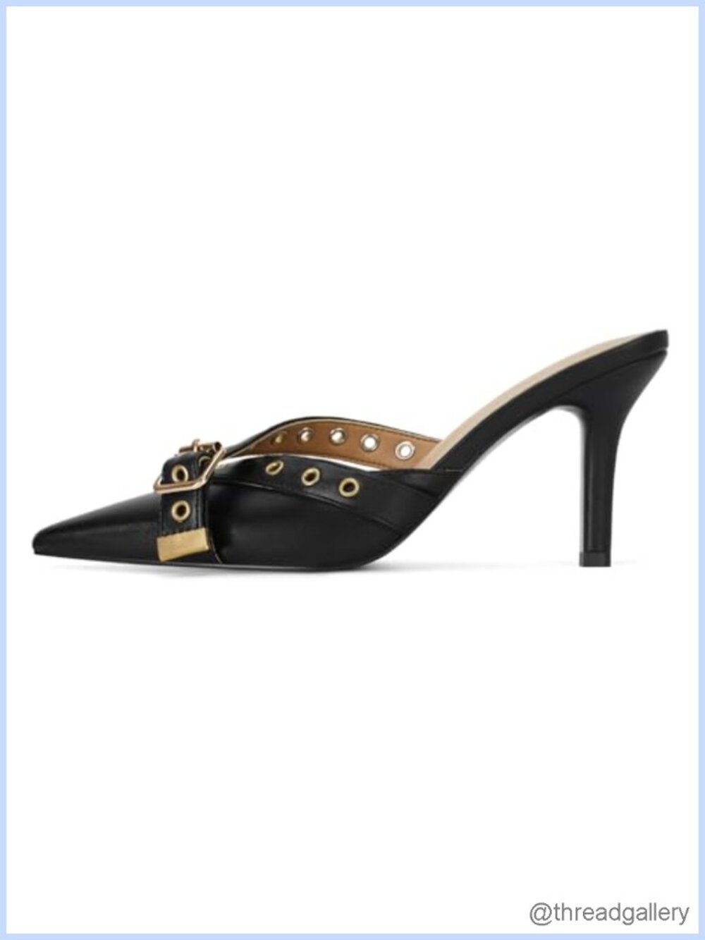Kitten Heel Mules Pointed Toe Vegan Leather Dressy Slip On Pumps